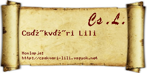 Csákvári Lili névjegykártya
