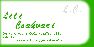 lili csakvari business card